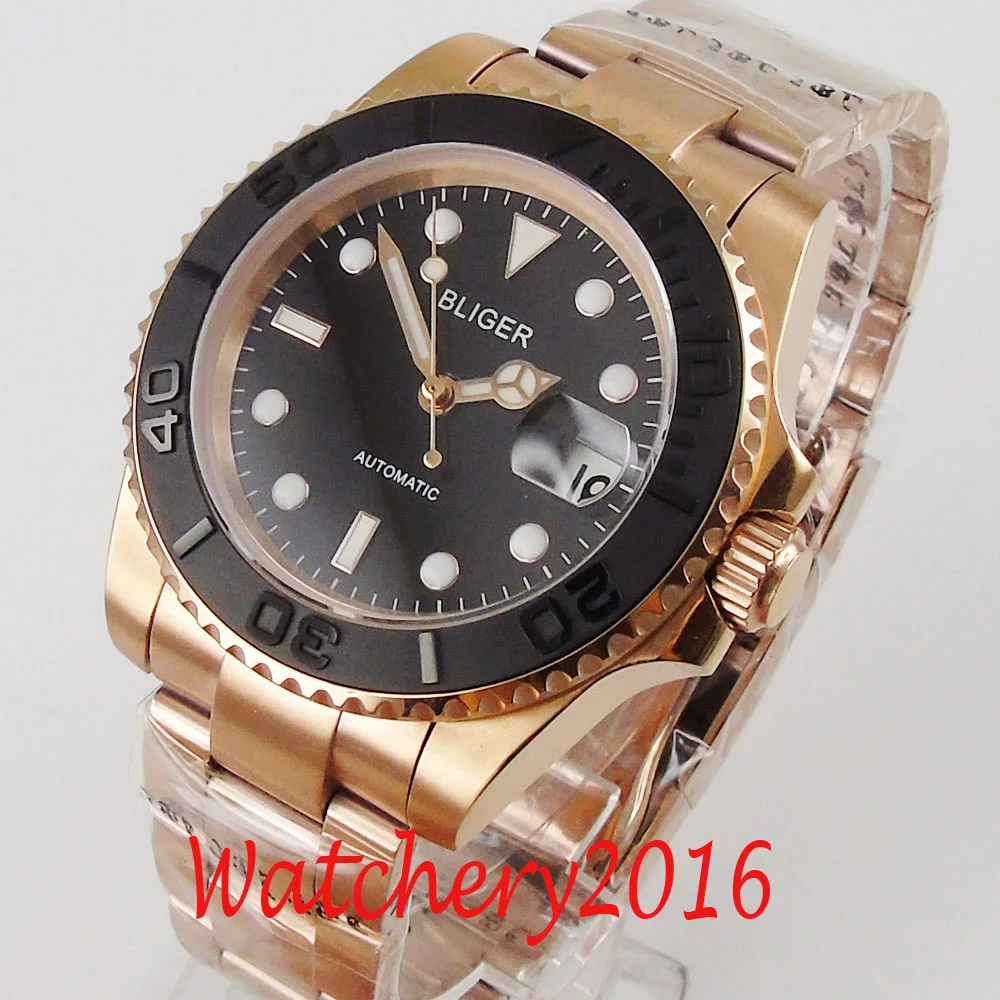 New Arrival BLIGER Full Rose Gold Plated Self Winding Men Watch Movement Deployment Bracelet Black Dial Sapphire Crystal
New Arrival BLIGER Full Rose Gold Plated Self Winding Men Watch Movement Deployment Bracelet Black Dial Sapphire Crystal