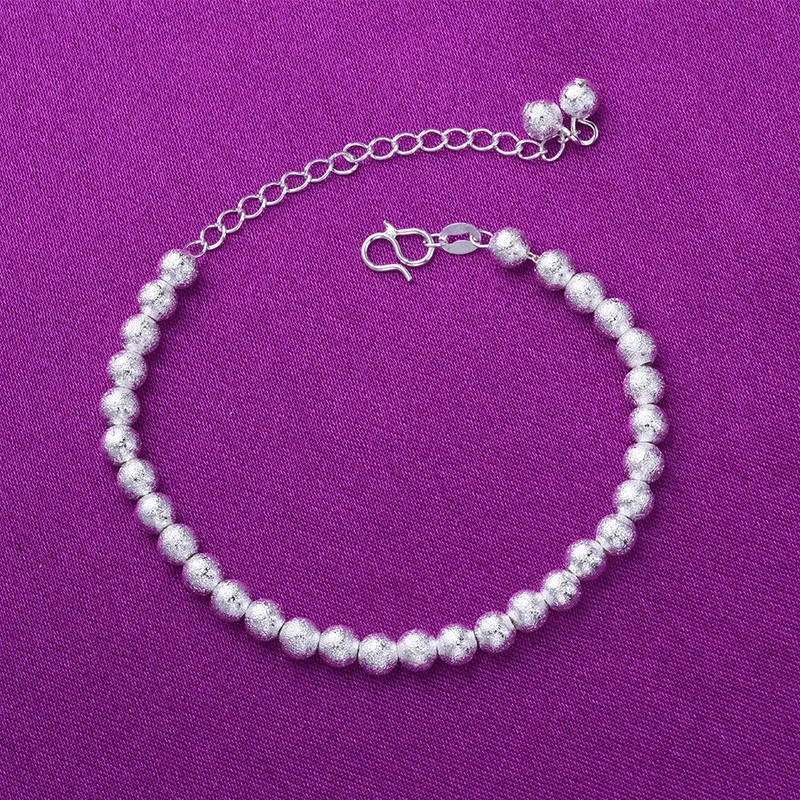 Женский браслет из серебра 925 пробы, с круглыми бусинами, A170
Женский браслет из серебра 925 пробы, с круглыми бусинами, A170