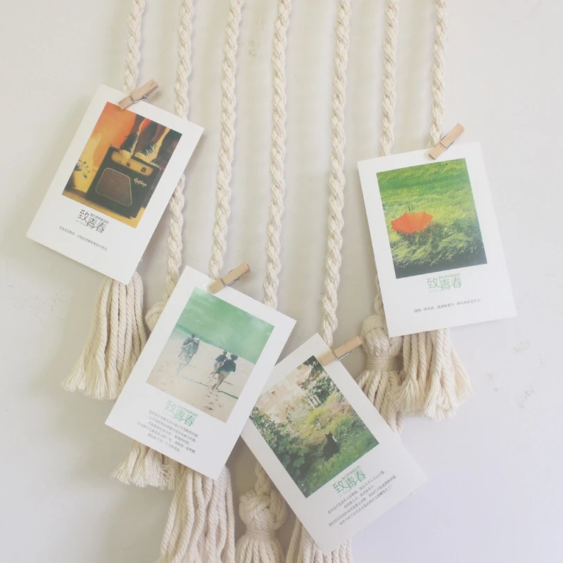 Hanging Photo Wall Tassel Rope Hand-woven Cotton Thread Tassel Rope Household Creative Wall Decoration Hanging Wooden Stick
Hanging Photo Wall Tassel Rope Hand-woven Cotton Thread Tassel Rope Household Creative Wall Decoration Hanging Wooden Stick