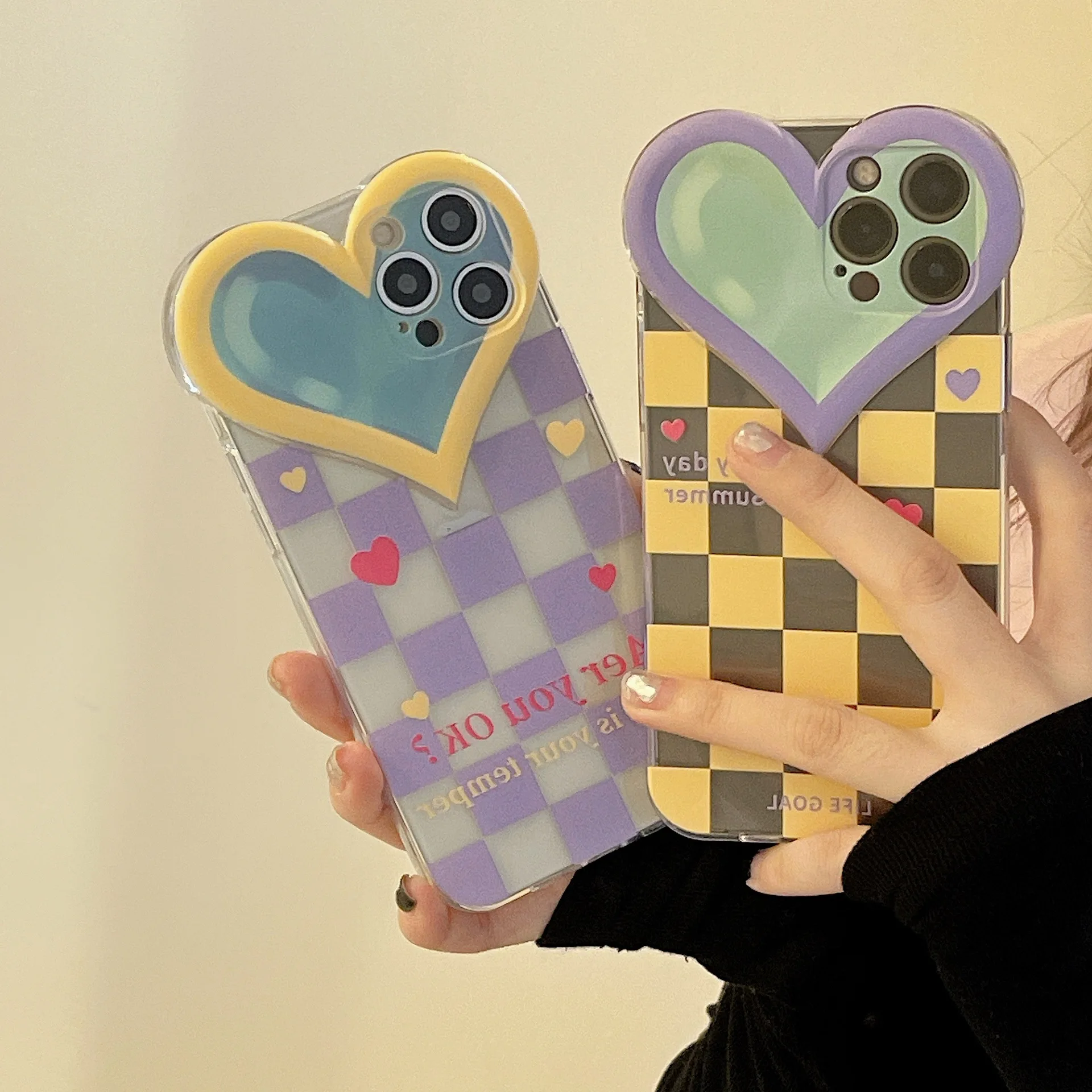 Checkerboard Love Transparent Shockproof Soft Phone Cases for iPhone 13 12 11 Pro Max iPhone 7 8 Plus X XR Back Cover Shells
Checkerboard Love Transparent Shockproof Soft Phone Cases for iPhone 13 12 11 Pro Max iPhone 7 8 Plus X XR Back Cover Shells
