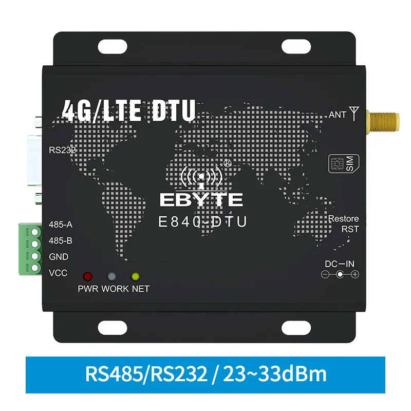 Фото Модуль Modbus RTU 4G LTE RS232 RS485 TCP WCDMA GSM ebyte беспроводной прозрачный трансивер модем с