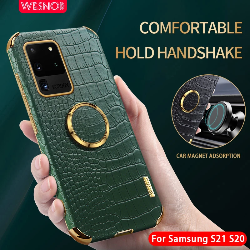 Shockproof Luxury Plating Leather Phone Case For Samsung Galaxy S21 Ultra S20 Plus S20FE Faith Cover Sillicone Magnetic Holder
Shockproof Luxury Plating Leather Phone Case For Samsung Galaxy S21 Ultra S20 Plus S20FE Faith Cover Sillicone Magnetic Holder