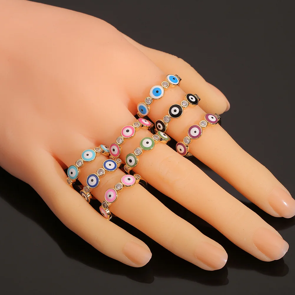10 Pcs Mix color Eyes jewelry Rings copper plated real gold drop oil eye ring women's fashion ring tail ring
10 Pcs Mix color Eyes jewelry Rings copper plated real gold drop oil eye ring women's fashion ring tail ring