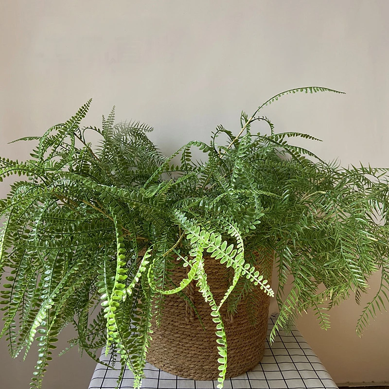 

Artificial Row Fern Leaves Green Plants Fake Lifelike Plastic Persian Grass Lysimachia Fern Home Wedding Floral Decoration