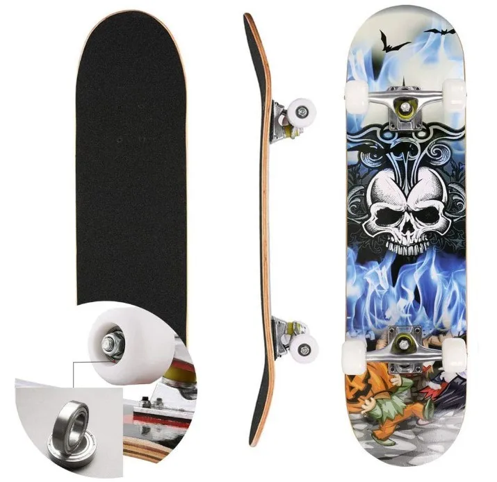 2021 New Double Snubby Maple Skateboard Alloy Roller Skates Trendy Street Skateboarding Skull Pattern Maple Silent Skateboard
2021 New Double Snubby Maple Skateboard Alloy Roller Skates Trendy Street Skateboarding Skull Pattern Maple Silent Skateboard