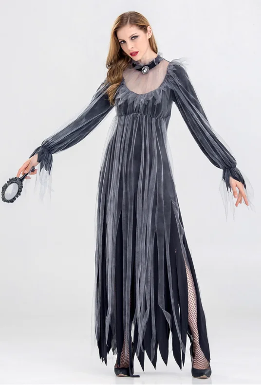 Adult Halloween Cosplay Costume Role-playing Gray Ribbon Long Sleeve Black Dance Dress For Women DT1132
Adult Halloween Cosplay Costume Role-playing Gray Ribbon Long Sleeve Black Dance Dress For Women DT1132