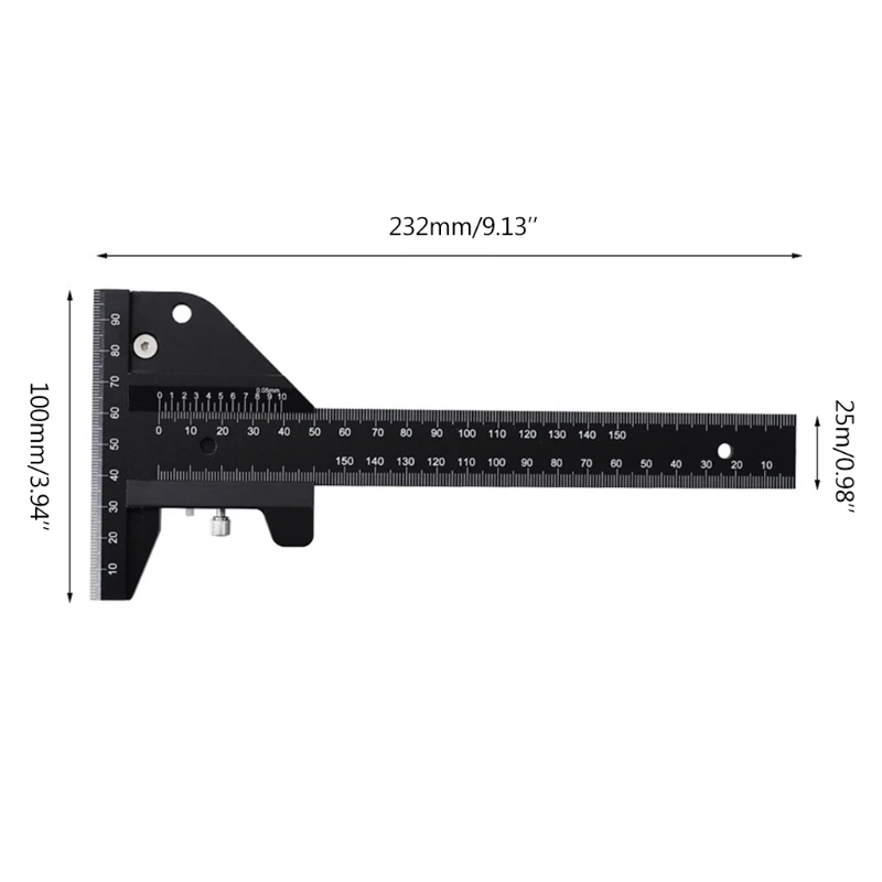 Aluminum Alloy Scale Metric Measure Scribing Ruler T Shape Woodworking Carpentry Marking Tool Line Drawing Ruler
Aluminum Alloy Scale Metric Measure Scribing Ruler T Shape Woodworking Carpentry Marking Tool Line Drawing Ruler