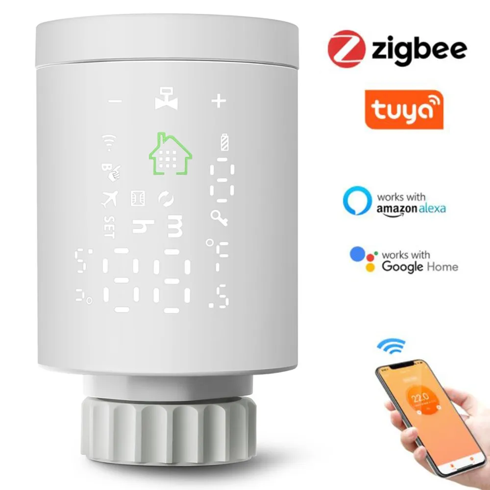 Smart Radiator Actuator Programmable Thermostatic Valve Temperature Controller Radiator Thermostat for Tuya ZigeBe 3.0
Smart Radiator Actuator Programmable Thermostatic Valve Temperature Controller Radiator Thermostat for Tuya ZigeBe 3.0