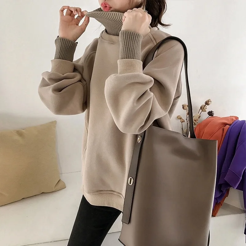 CGC Autumn Winter Women Turtleneck Sweatshirts 2022 Solid Harajuku Oversize Hoodies Female Plus Velvet Pullover Sweatshirt Tops
CGC Autumn Winter Women Turtleneck Sweatshirts 2022 Solid Harajuku Oversize Hoodies Female Plus Velvet Pullover Sweatshirt Tops