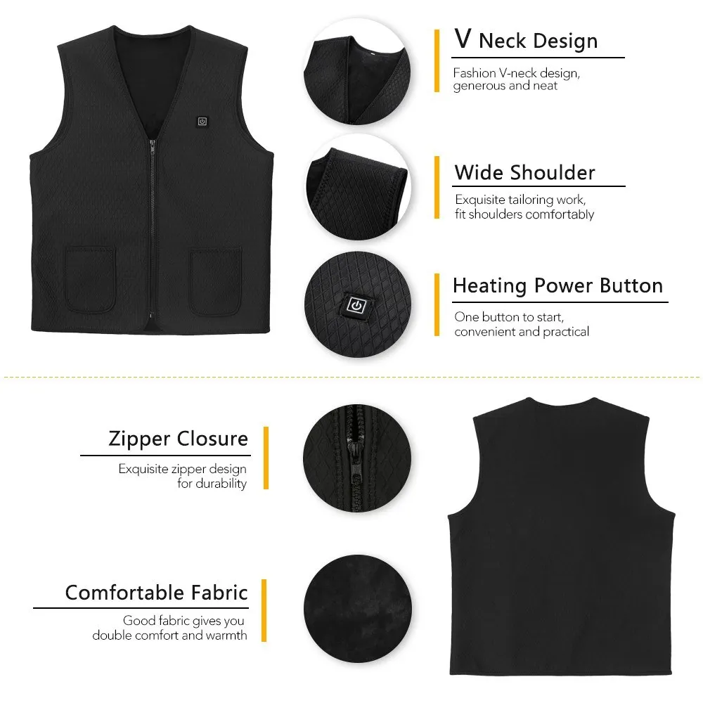 Roeam Heated Vest USB Electric Heating Vest Waistcoat Heated Clothing for Men and Women
Roeam Heated Vest USB Electric Heating Vest Waistcoat Heated Clothing for Men and Women