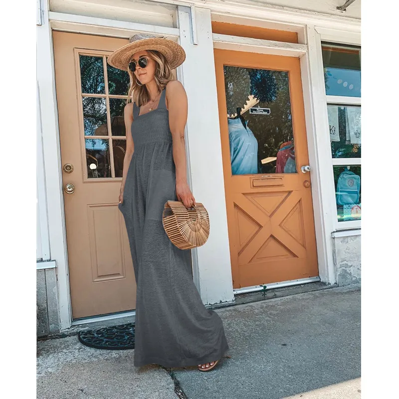 Womens Summer Sexy Solid Jumpsuit Fashion Casual Romper Boho Overalls Loose Cotton Linen Wide Leg Pants Ladies Jumpsuits 2021
Womens Summer Sexy Solid Jumpsuit Fashion Casual Romper Boho Overalls Loose Cotton Linen Wide Leg Pants Ladies Jumpsuits 2021