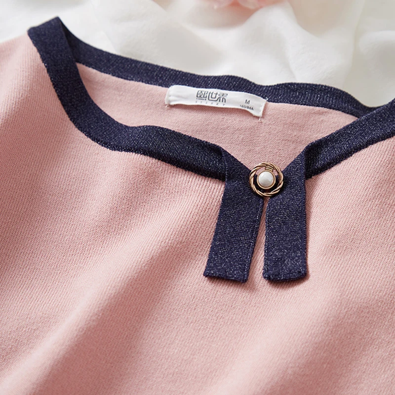 LJSXLS 2021 Spring Summer Short Sleeve Tshirts Women Patchwork O-Neck Knitted Half Sleeve Tee Shirt Loose Pink Women Clothes
LJSXLS 2021 Spring Summer Short Sleeve Tshirts Women Patchwork O-Neck Knitted Half Sleeve Tee Shirt Loose Pink Women Clothes
