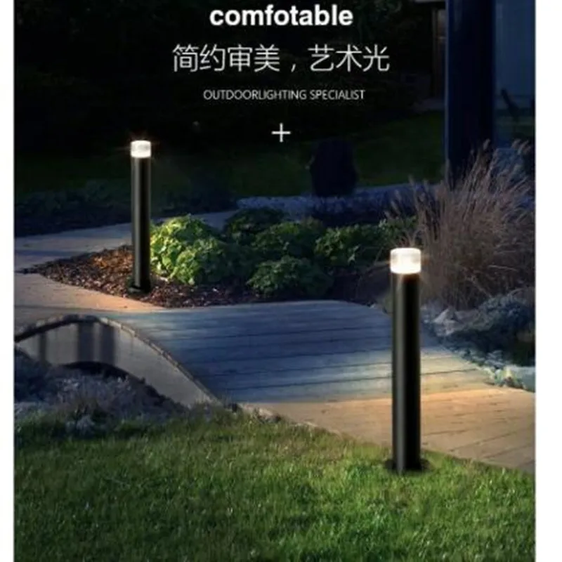 

IP65 Waterproof 15W LED Garden Light AC85-265V DC12V LED Lawn Lamp Pillar Light Courtyard Villa Landscape Lawn bollards Lamps