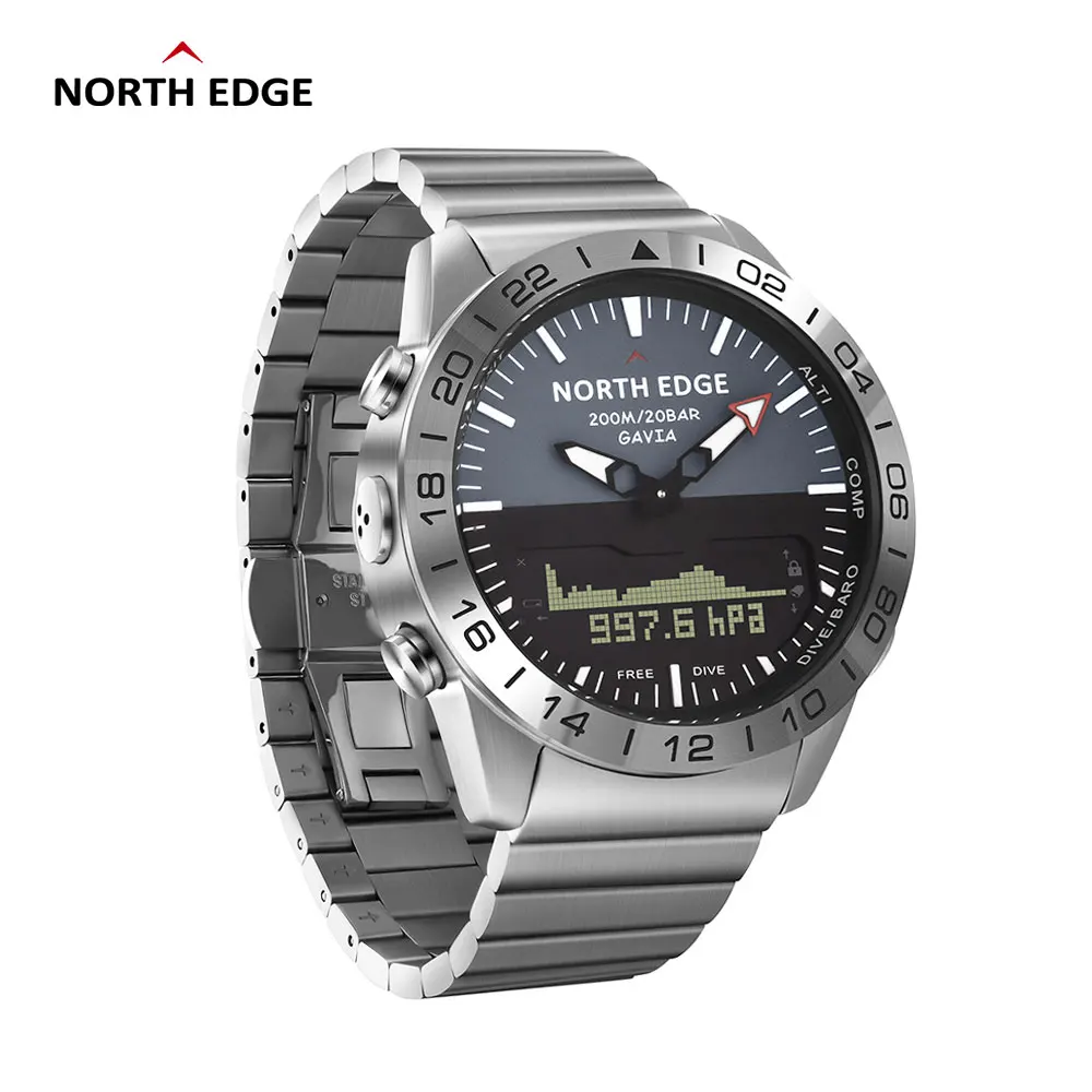 Деловые Смарт-часы North Edge GAVIA 2 роскошные полностью стальные цифровые спортивные