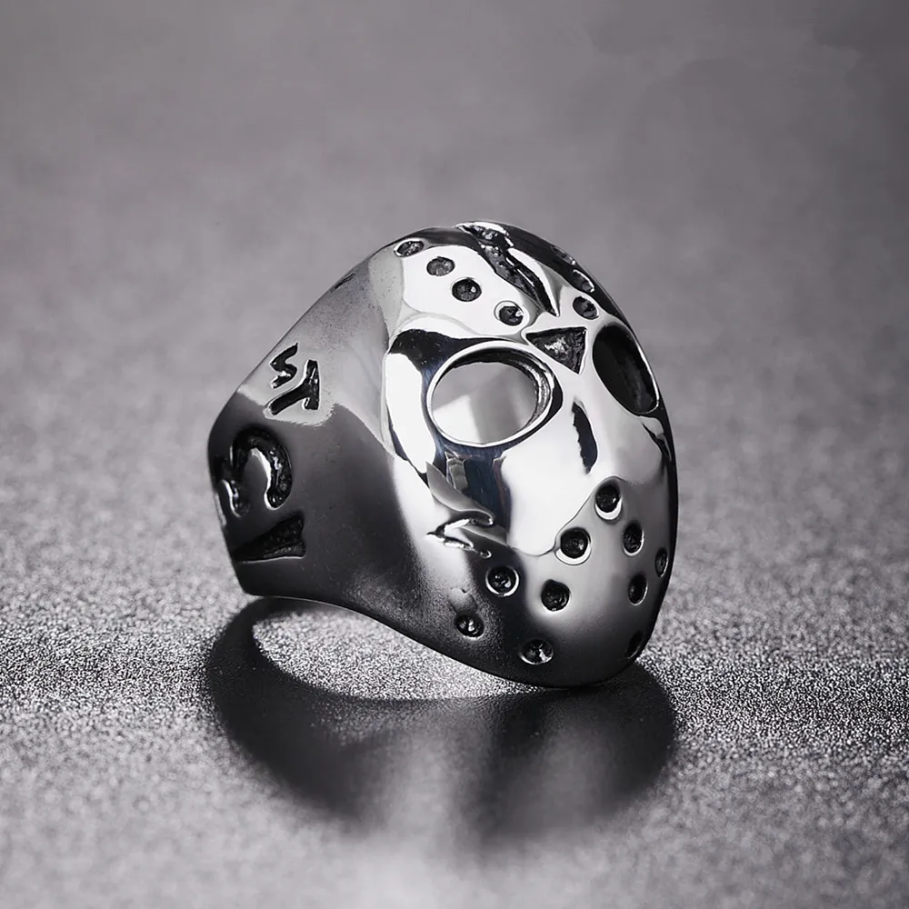 Jason Mask Killer 13th Men Rings Punk Hip Hop Domineering for Boyfriend Male Stainless Steel Jewelry Creativity Gift 
Jason Mask Killer 13th Men Rings Punk Hip Hop Domineering for Boyfriend Male Stainless Steel Jewelry Creativity Gift