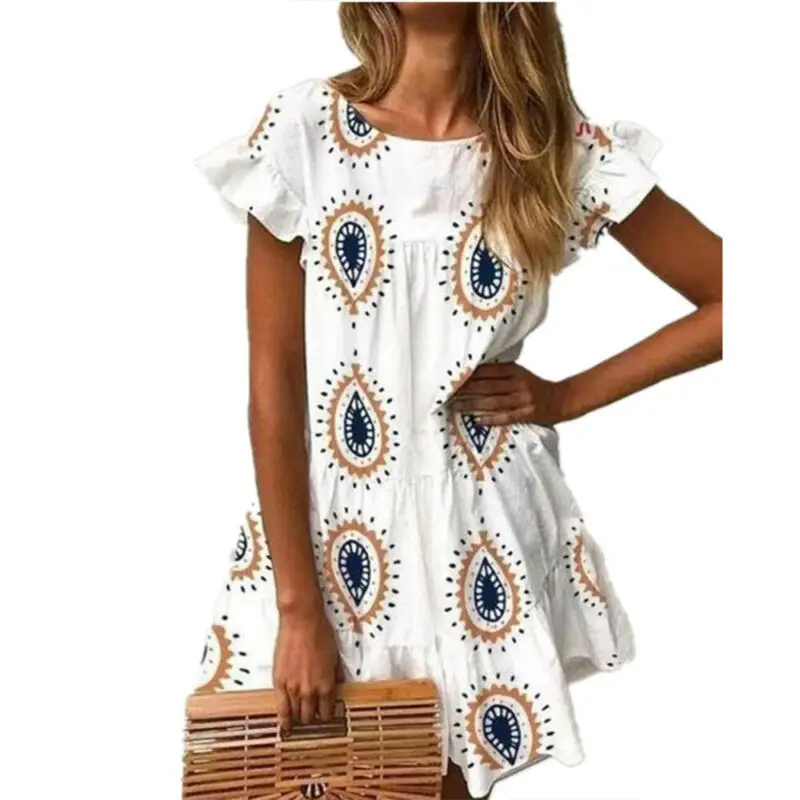Womens Dress 2021 Ladies Dresses Short Sleeve Vestidos Beach Clohtes Casual Loose Mini Short Dresses
Womens Dress 2021 Ladies Dresses Short Sleeve Vestidos Beach Clohtes Casual Loose Mini Short Dresses