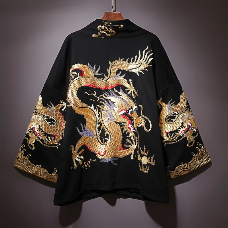 Chinese Style Embroidery Golden Dragon Robe Coat Men's Autumn and Winter Kimono Loose Oversized Cloak Coat Hip-Hop Fashion Han
Chinese Style Embroidery Golden Dragon Robe Coat Men's Autumn and Winter Kimono Loose Oversized Cloak Coat Hip-Hop Fashion Han
