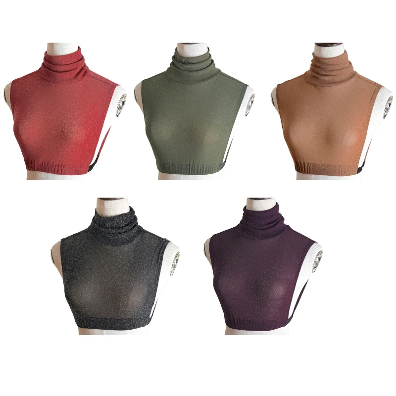 Women Turtleneck Translucent Mesh Shiny False Collar Solid Color Stretchy Detachable Pullover Half Top Bottoming Dickey
Women Turtleneck Translucent Mesh Shiny False Collar Solid Color Stretchy Detachable Pullover Half Top Bottoming Dickey