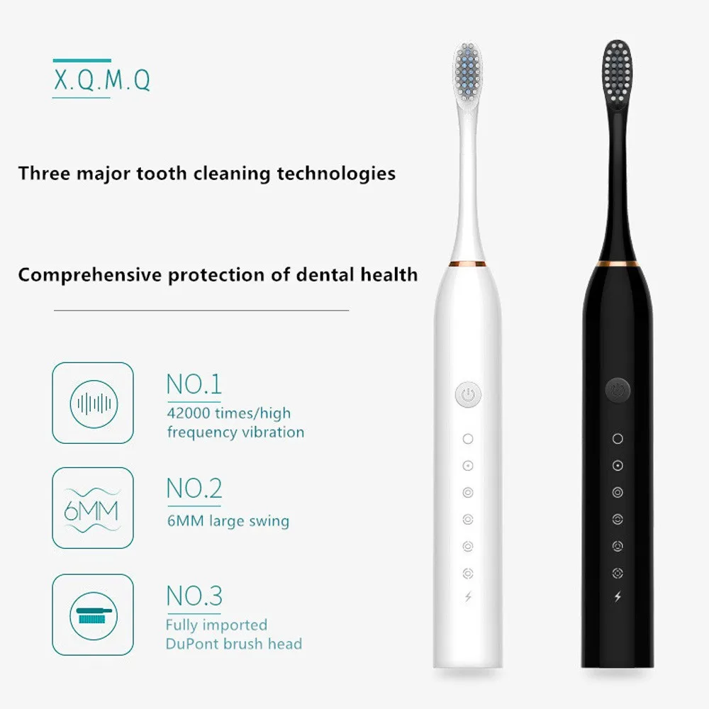 Newest Electric Toothbrush Waterproof Tooth Brushes USB Rechargeable Couples Sonic Toothbrush Household Soft Bristle Toothbrush
Newest Electric Toothbrush Waterproof Tooth Brushes USB Rechargeable Couples Sonic Toothbrush Household Soft Bristle Toothbrush