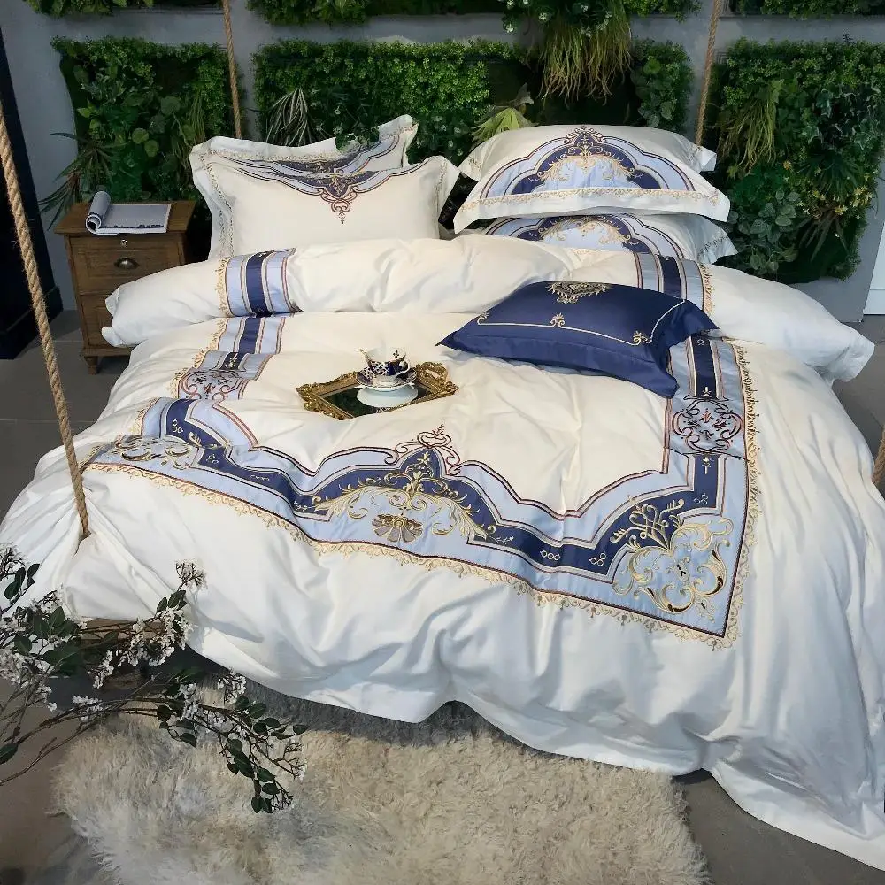 King Queen size Egyptian Cotton Bedding set Luxury White bed sheet set Duvet cover Bed set pillowcase parure de lit ropa de cama 
King Queen size Egyptian Cotton Bedding set Luxury White bed sheet set Duvet cover Bed set pillowcase parure de lit ropa de cama