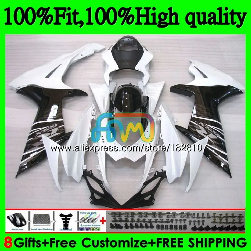 Инъекции для SUZUKI GSXR 600 750 GSXR750 11 12 13 14 15 39BS.36 K11 черный белый GSXR600 2011 2012 2013 2014 2015 2016