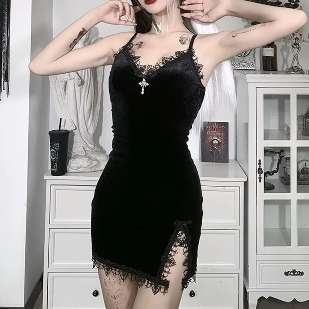 High Street Fashion Women's Dress Sexy 20221 Summer Slim Lace High Waist Split Fork Casual Velvet Solid Color V-neck
High Street Fashion Women's Dress Sexy 20221 Summer Slim Lace High Waist Split Fork Casual Velvet Solid Color V-neck