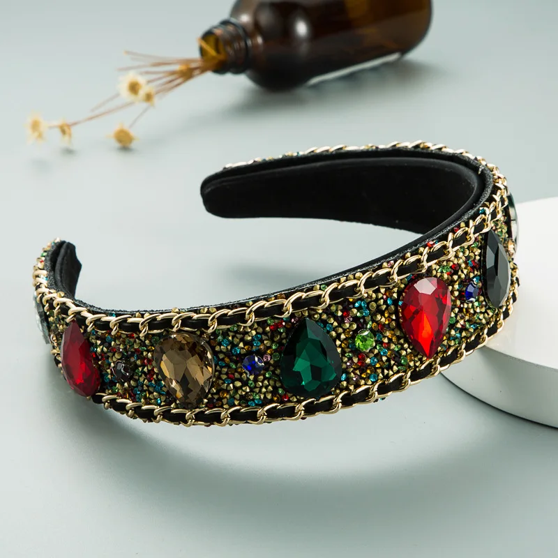 2021 New European American Fashion Design Sense Drop-shaped Glass Diamond Chain Headband Retro Baroque Personality Prom Hairband
2021 New European American Fashion Design Sense Drop-shaped Glass Diamond Chain Headband Retro Baroque Personality Prom Hairband