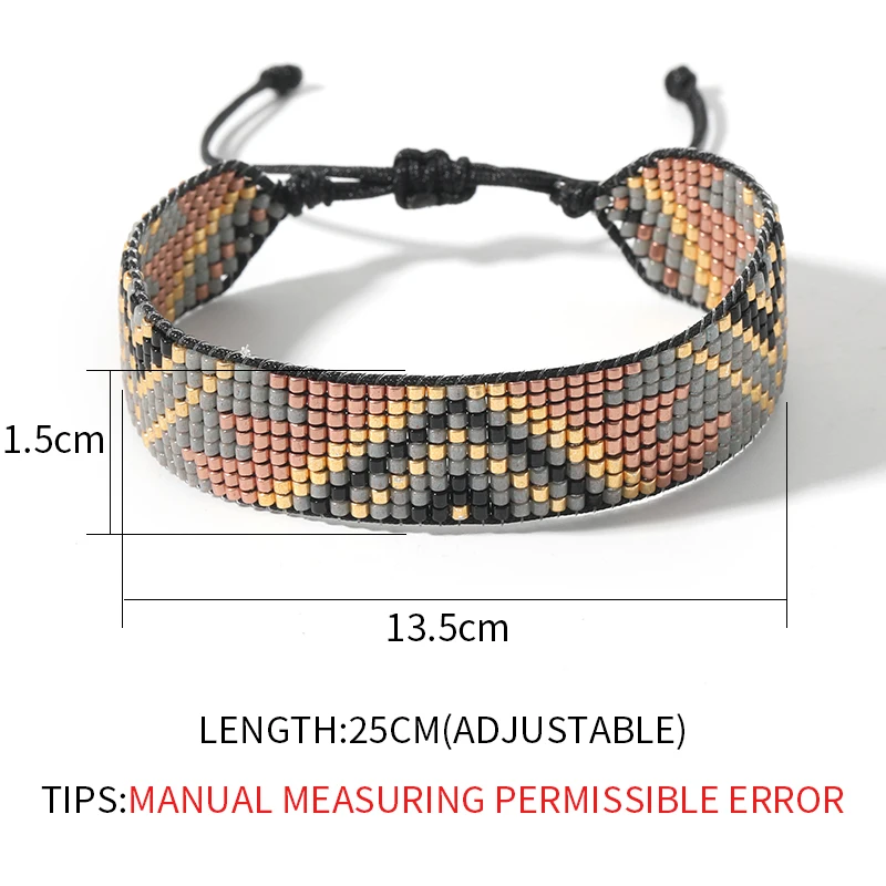 YUOKIAA Handmade Braided Japan Bead Miyuki Bracelet for Women Zircon Rhinestone Rivets Pulseras Bijoux Friendship Boho Bracelets | Украшения