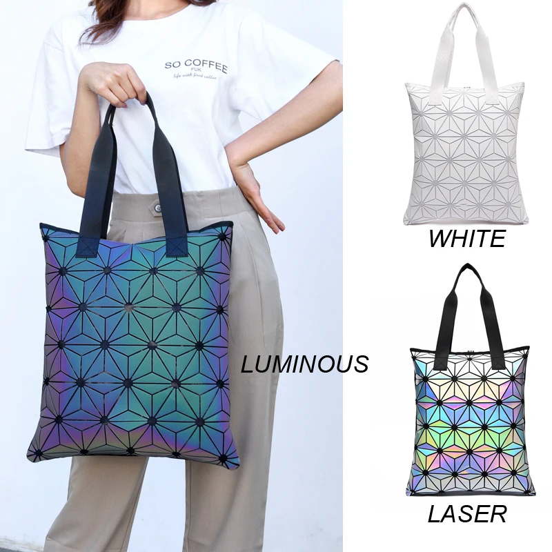Holographic Design Woman Fashion Luminous Crack Shopping Handbag Top Handle Laser Geometric Tote Bag
Holographic Design Woman Fashion Luminous Crack Shopping Handbag Top Handle Laser Geometric Tote Bag
