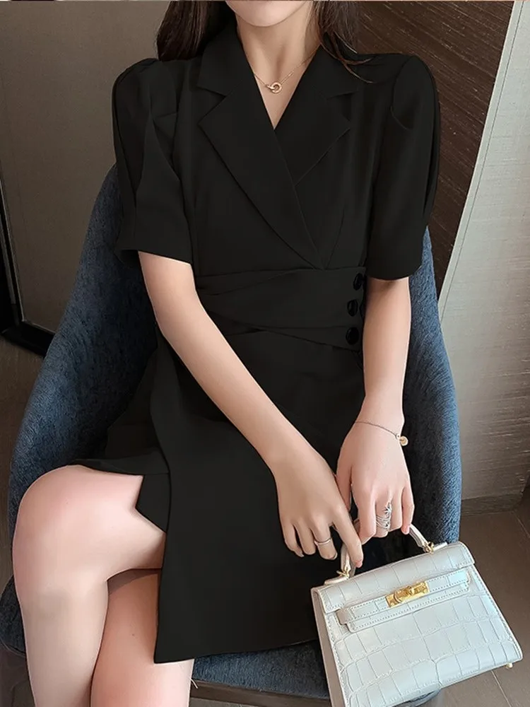 Goddess Fan temperament waist waist suit dress female 2021 new summer French style western commuter OL professional skirt
Goddess Fan temperament waist waist suit dress female 2021 new summer French style western commuter OL professional skirt