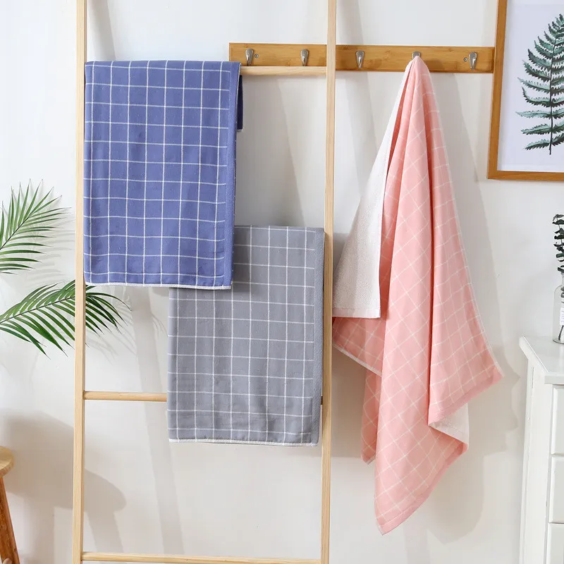 70x140cm Gauze Plaid Cotton Soft And Absorbent Double-Sided Terry Bathroom Adult Bath Towel
70x140cm Gauze Plaid Cotton Soft And Absorbent Double-Sided Terry Bathroom Adult Bath Towel