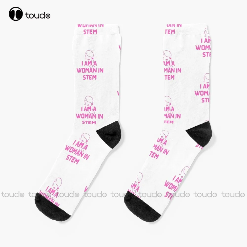 

I Am A Woman In Stem Socks Athletic Socks Men Personalized Custom Unisex Adult Teen Youth Socks 360° Digital Print Funny Sock