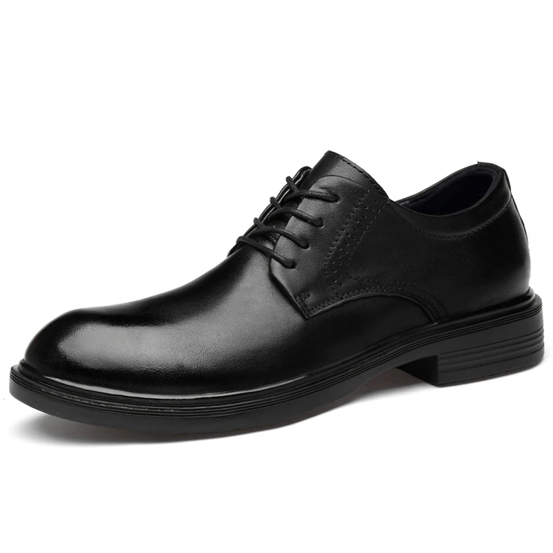 Мужские классические туфли из натуральной кожи черные деловые туфли-оксфорды