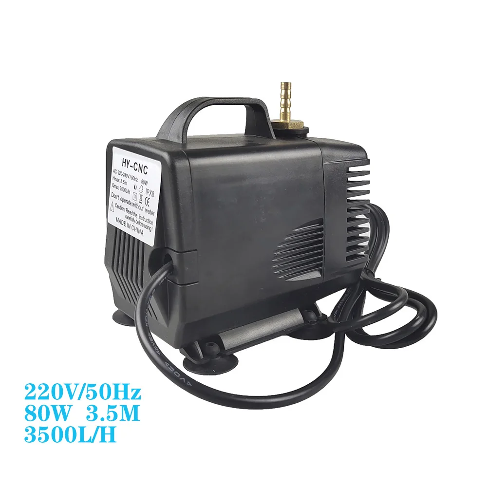 CNC 220V 80W Black submersible pump 3.5M 3500L/H for spindle Cooling on engraving cutting machine
CNC 220V 80W Black submersible pump 3.5M 3500L/H for spindle Cooling on engraving cutting machine
