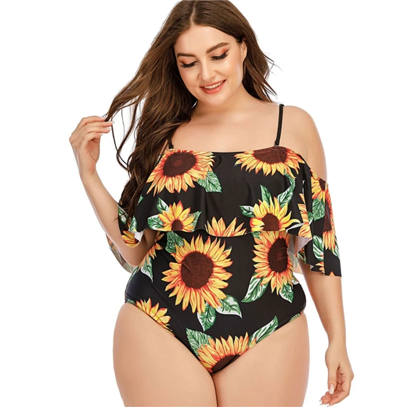 F2TC Women Plus Size One-Piece Swimsuit Sexy Off Shoulder Tummy Control Monokini Sunflower Print Flounce Ruffled Bathing Suit
F2TC Women Plus Size One-Piece Swimsuit Sexy Off Shoulder Tummy Control Monokini Sunflower Print Flounce Ruffled Bathing Suit