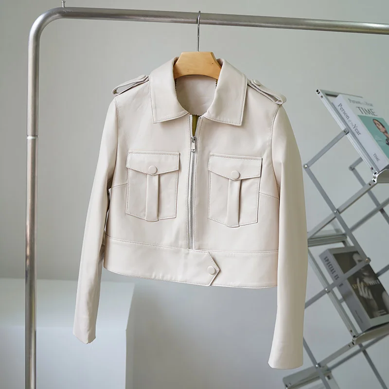 MENINA BONITA Brand 2021 Genuine Leather Jacket Women Pockets Real Sheepshin Leather Coat Spring Autumn Casual New Fashion
MENINA BONITA Brand 2021 Genuine Leather Jacket Women Pockets Real Sheepshin Leather Coat Spring Autumn Casual New Fashion