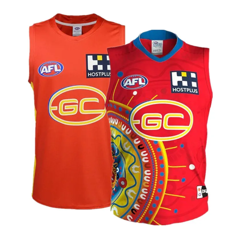 2020 GOLD COAST SUNS AFL GUERNSEY-мужские Регби Джерси Размер: S-3XL (печать имени под заказ)