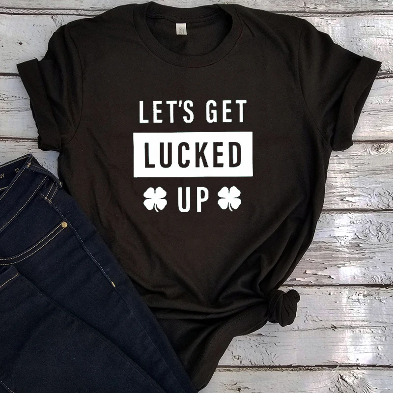 Let's Get Lucked Up Shirt Women 2021 St Patricks Day Tshirt Women Funny Clothing Drinking Tee Let's Day Drink Clothes
Let's Get Lucked Up Shirt Women 2021 St Patricks Day Tshirt Women Funny Clothing Drinking Tee Let's Day Drink Clothes
