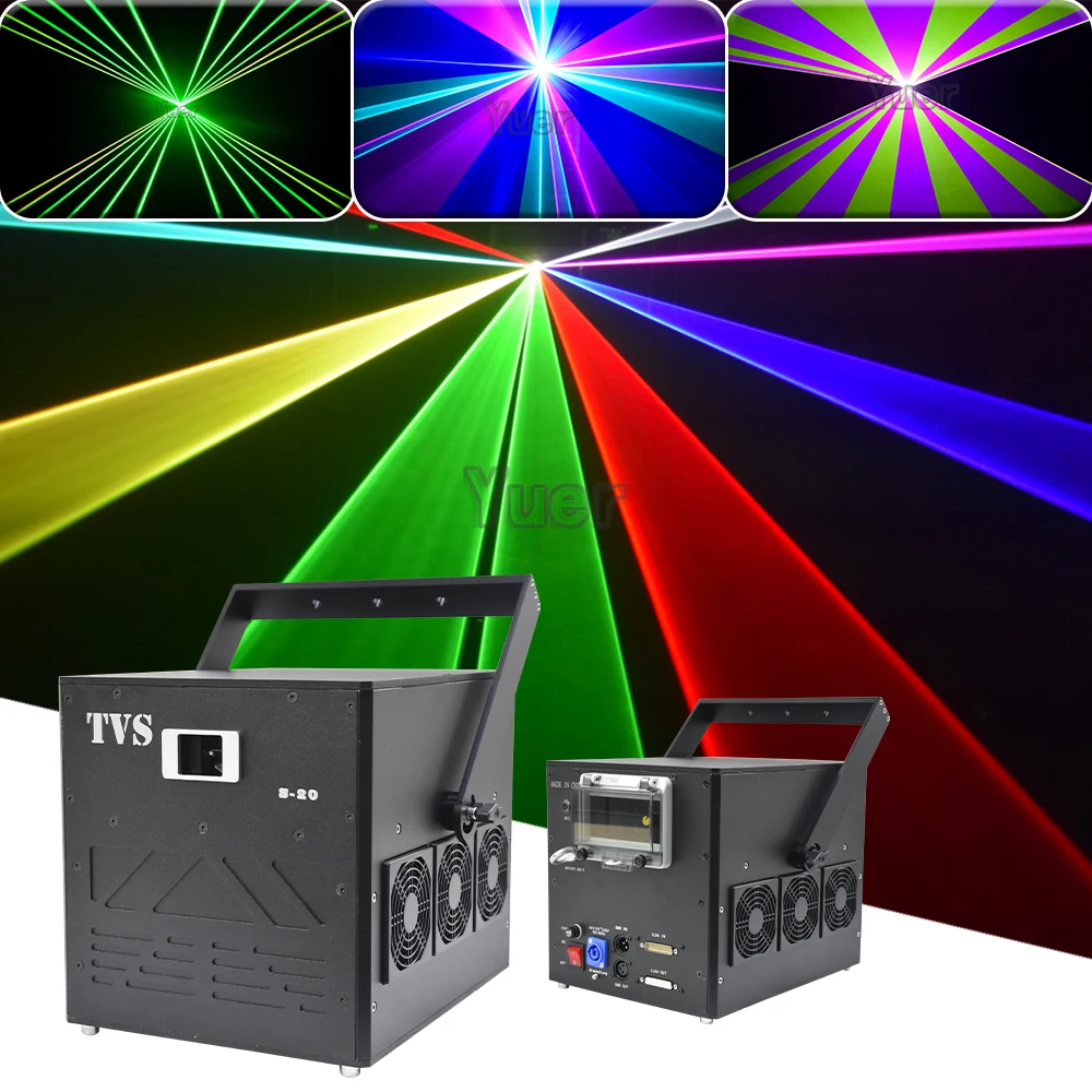 

20W Full Color Beam Animation Laser Light DMX Stage Patterns 40KPSS Scaning Laser Projector For DJ Disco Party Wedding Bar