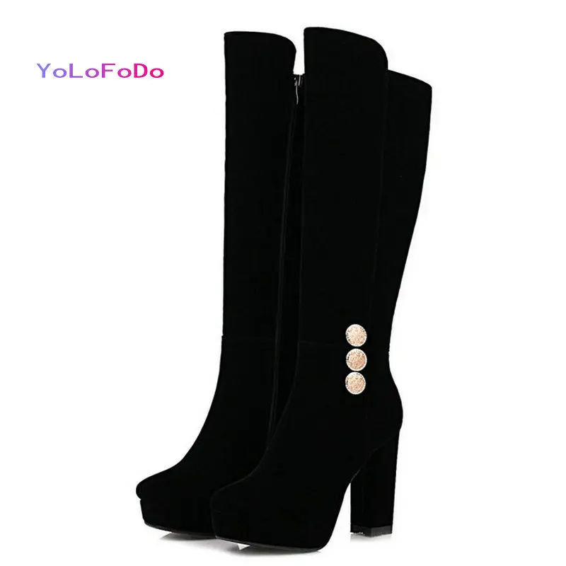 2021 Autumn Winter Women Knee High Boots Platform Square High Heel Ladies Boots Faux Suede High Quality Women Zipper Shoes Black
2021 Autumn Winter Women Knee High Boots Platform Square High Heel Ladies Boots Faux Suede High Quality Women Zipper Shoes Black