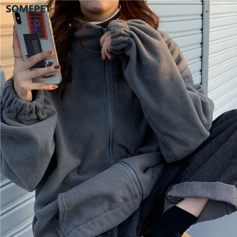 Jackets Women Loose Plus Velvet Zip-up Pockets Letter Casual Oversize Harajuku Daily Streetwear Womens Trendy New Hot
Jackets Women Loose Plus Velvet Zip-up Pockets Letter Casual Oversize Harajuku Daily Streetwear Womens Trendy New Hot