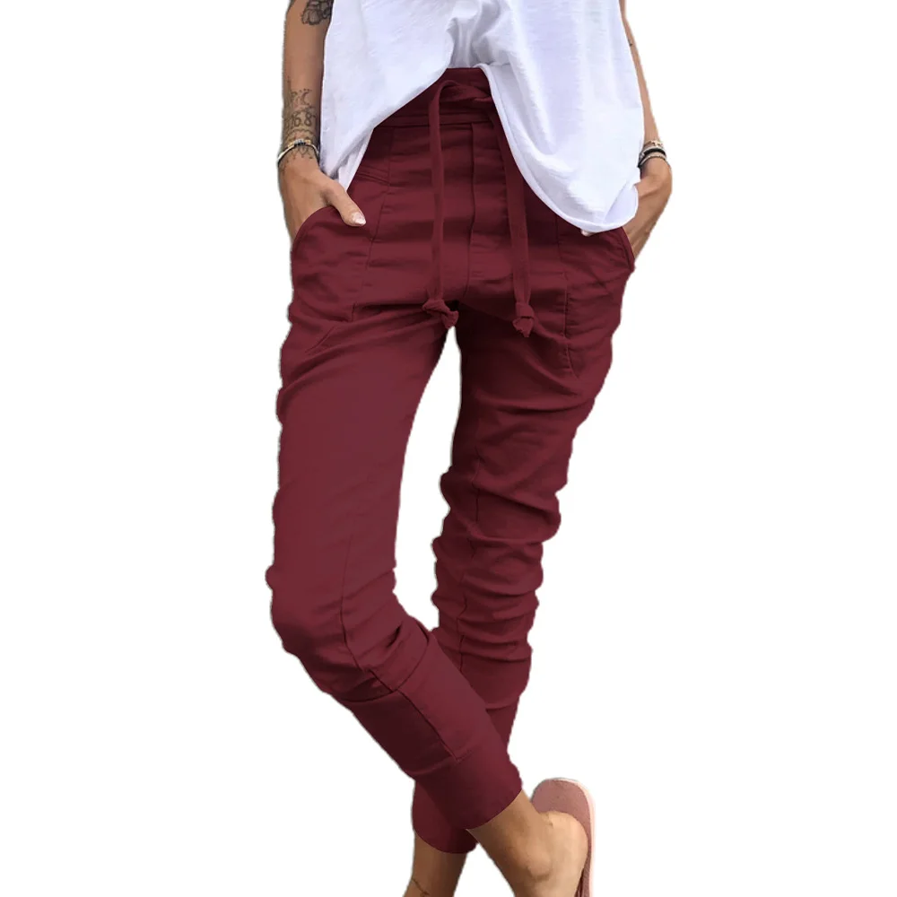 Women's All Match Summer Casual Slim Leggings Elastic Waist Drawstring Pocket Pants Trousers Pencil Pants
Women's All Match Summer Casual Slim Leggings Elastic Waist Drawstring Pocket Pants Trousers Pencil Pants