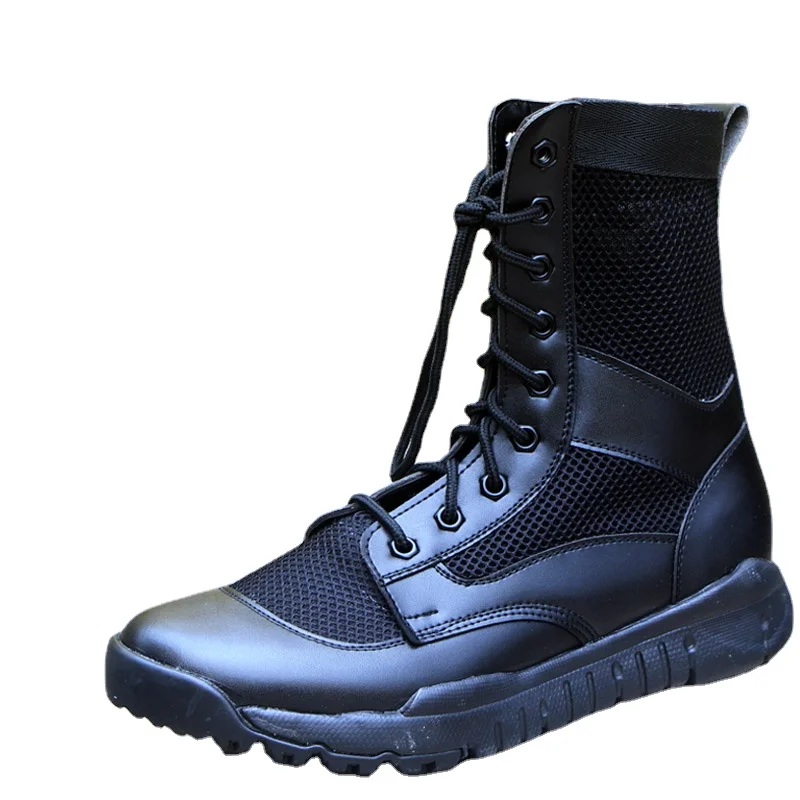 Summer Genuine Leather Mesh Breathable Ultra-Light Combat Men's High-Top Security Check Combat Training Security Combat Boots
Summer Genuine Leather Mesh Breathable Ultra-Light Combat Men's High-Top Security Check Combat Training Security Combat Boots