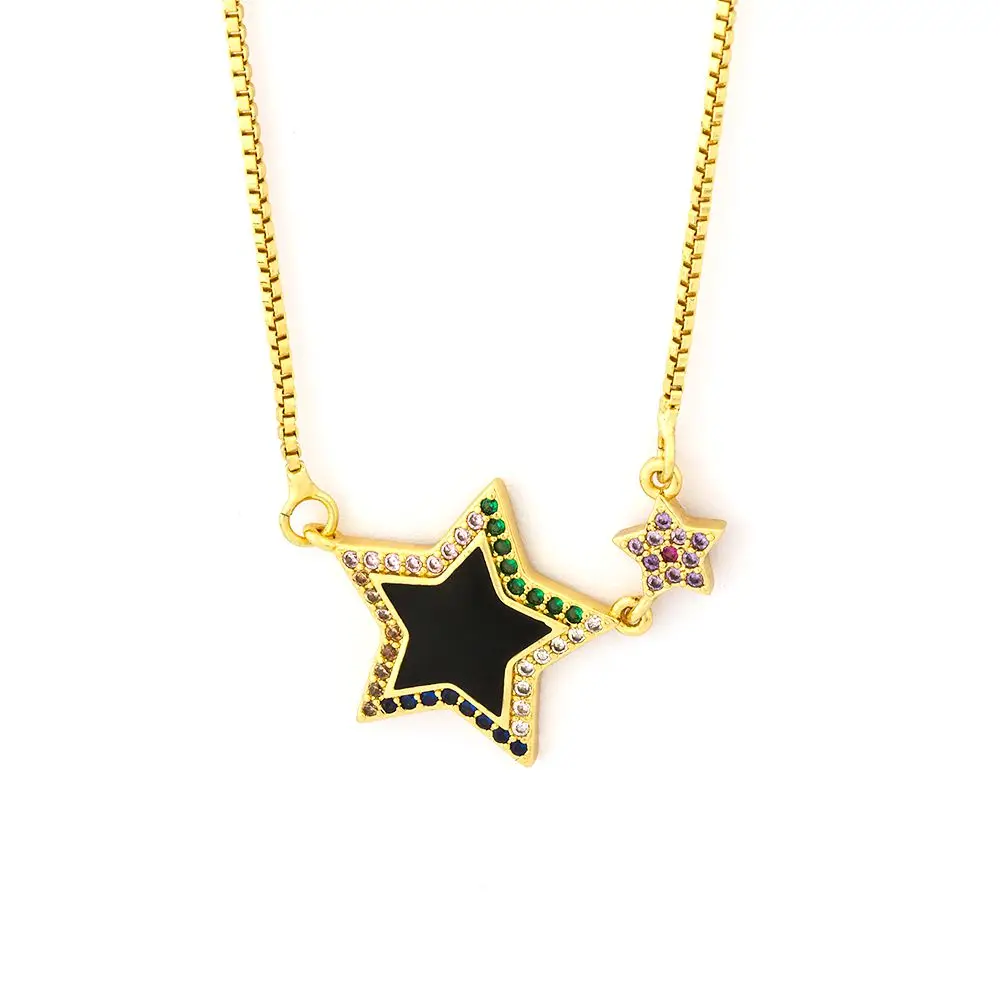 Hot Sale Gold Filled Rainbow Star Necklace Cubic Zirconia CZ Pendant Long Collares For Women Girls Birthday New Year Gift
Hot Sale Gold Filled Rainbow Star Necklace Cubic Zirconia CZ Pendant Long Collares For Women Girls Birthday New Year Gift