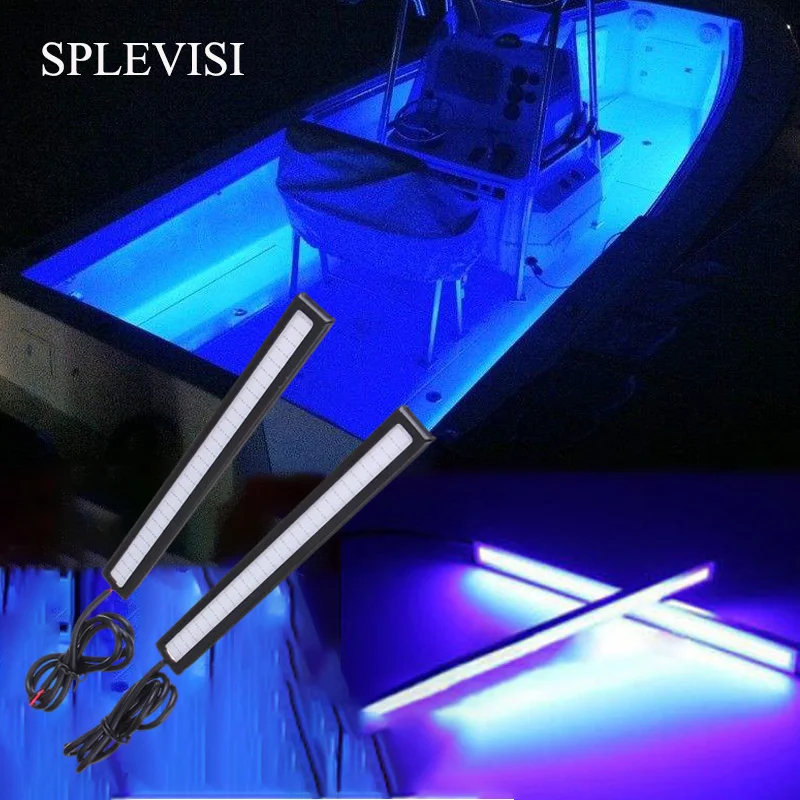 Водонепроницаемая синяя морская Светодиодная лента для лодок 2 шт. 12 В | Лампы и