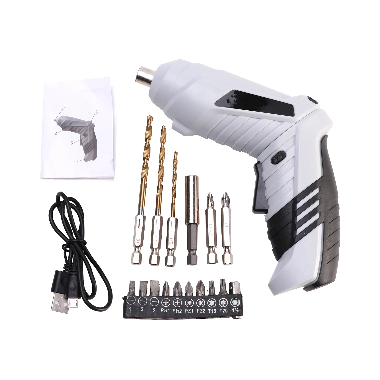 Mini Cordless Accessories Home DIY With Bits USB Rechargeable Power Tools LED Lighting Electric Screwdriver Set Portable
Mini Cordless Accessories Home DIY With Bits USB Rechargeable Power Tools LED Lighting Electric Screwdriver Set Portable
