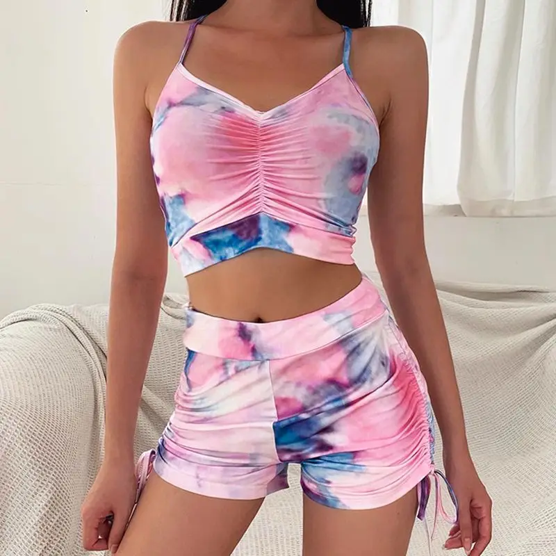 Sexy Women Tie Dye Print Crop TopsBodycon Short 2 Piece Set Summer Female Clothing Tracksuit Two Piece Outfit For Women Suit
Sexy Women Tie Dye Print Crop TopsBodycon Short 2 Piece Set Summer Female Clothing Tracksuit Two Piece Outfit For Women Suit