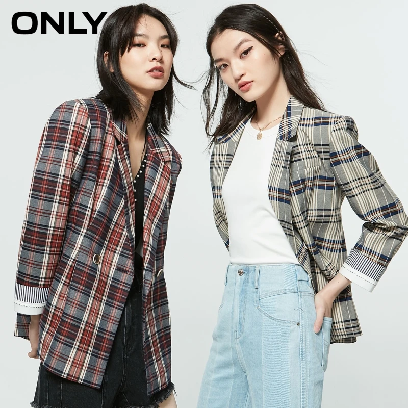 ONLY summer new fashion British retro plaid tooling suit jacket female | 120308022
ONLY summer new fashion British retro plaid tooling suit jacket female | 120308022