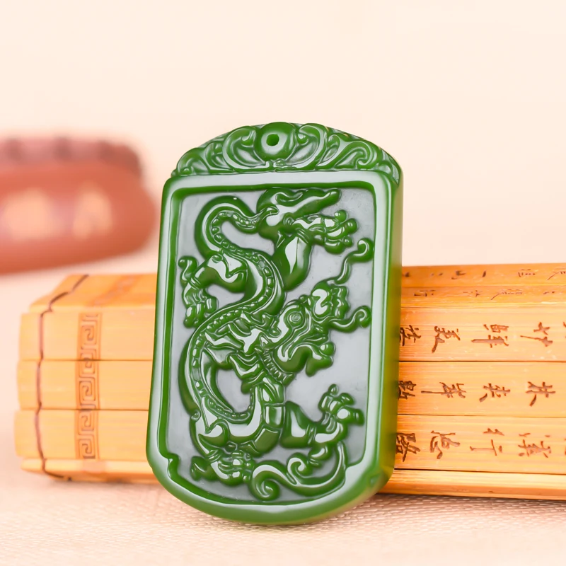 Natural Chinese Green Jade Dragon Pendant Necklace Hand-Carved Jadeite Fashion Charm Jewelry Accessories Amulet Men Women Gifts
Natural Chinese Green Jade Dragon Pendant Necklace Hand-Carved Jadeite Fashion Charm Jewelry Accessories Amulet Men Women Gifts
