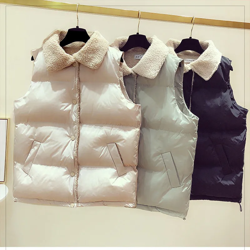 Lamb Fur Down Cotton Vest Coat Female 2020 Winter New Loose Sleeveless Outwear Plus Size Waistcoat Jacket
Lamb Fur Down Cotton Vest Coat Female 2020 Winter New Loose Sleeveless Outwear Plus Size Waistcoat Jacket
